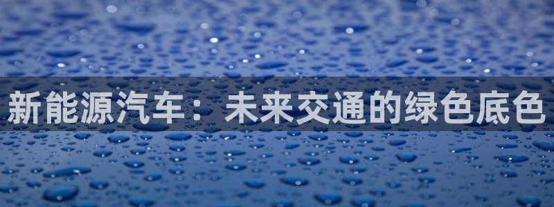 摩根娱乐宝邀请码:新能源汽车:未来交通的绿色底色